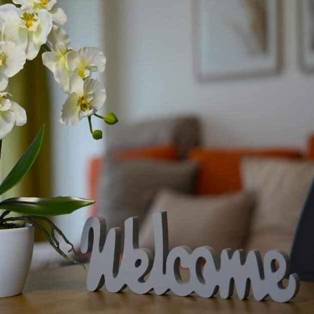 Prijetna dekoracija v dnevni sobi Apartmaja Pikabooth Topolšica